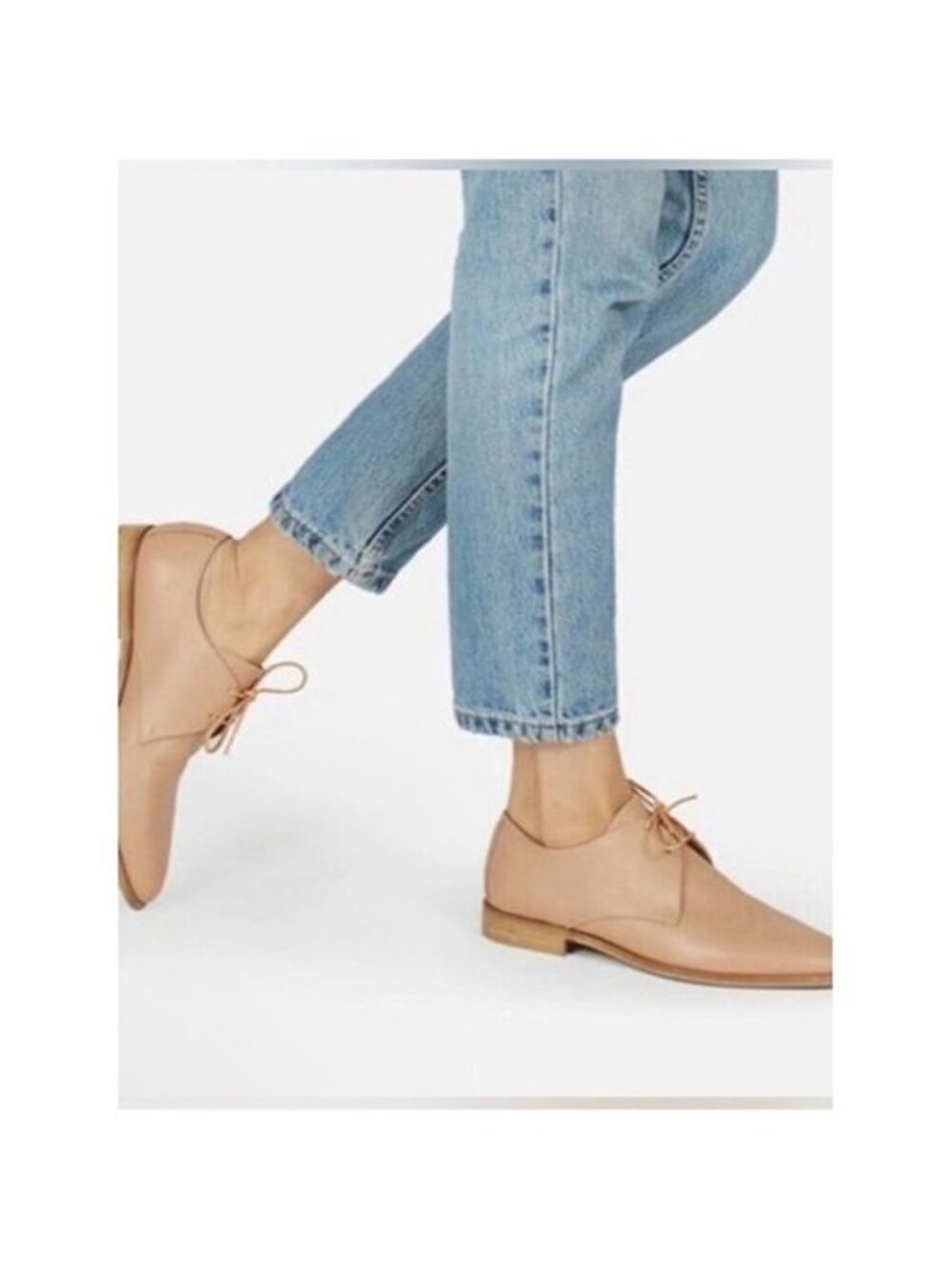 Everlane The Modern Oxford  Blush pink Leather Lace-Up shoes size 8  NEW